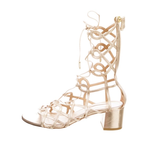 gold aquazzura heels